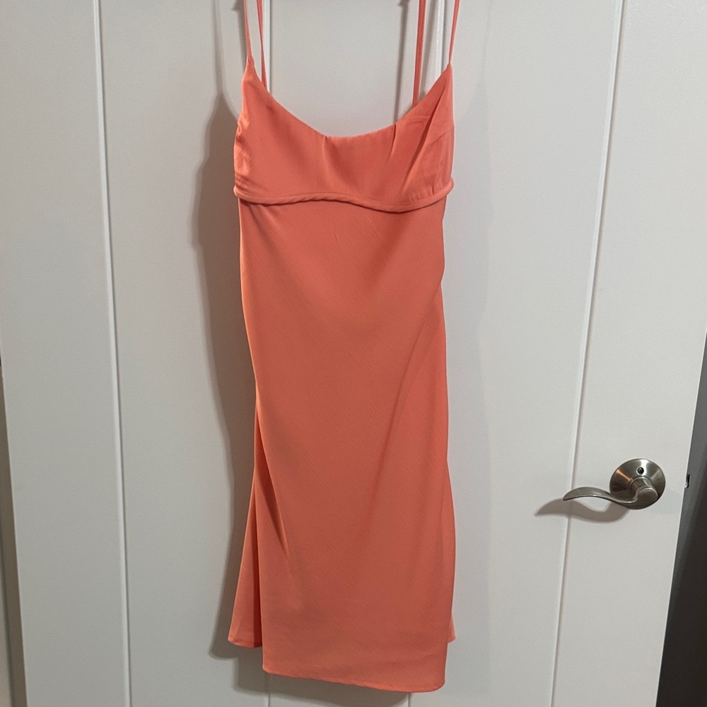 Coral Spaghetti Strap Dress